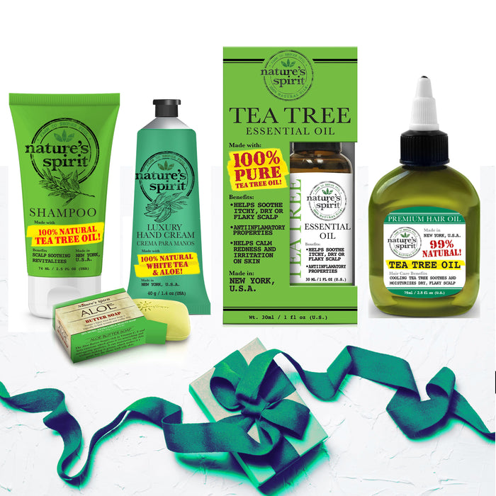 Nature's Spirit Tea Tree Oil Bath, Hair and Body 5-PC Spa Gift Set