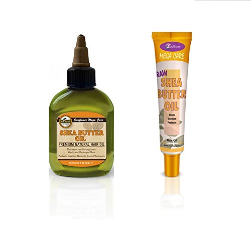 Difeel Shea Butter Moisturizing Hair SET- 2PC Set: Hair Oil & Mega Care Hair Oil