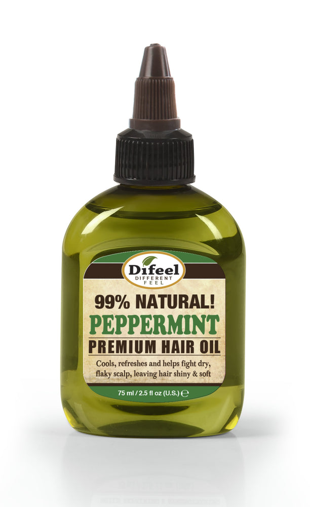 Difeel Premium Natural Hair Oil - Peppermint Oil 2.5 oz. (3-Pack)