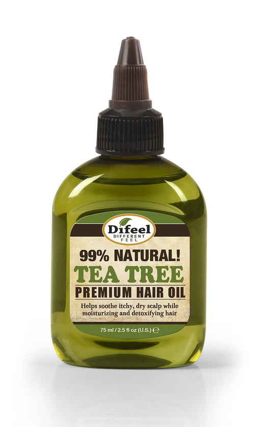 Difeel Premium Natural Hair Oil - Tea Tree Oil for Dry Scalp 2.5 oz. - Pure Herb Formula with Vitamins, Strengthens & Repairs Hair Follicles