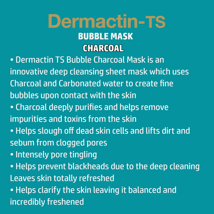 Dermactin-TS Bubble Charcoal Facial Sheet Mask 12PK