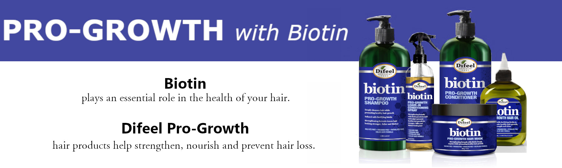 Difeel Pro-Growth Biotin Leave in Conditioning Spray 6 oz.