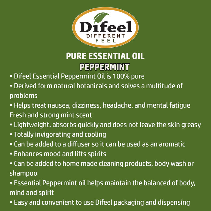 Difeel Essential Oil 100% Pure Peppermint Oil 1 oz 6PK