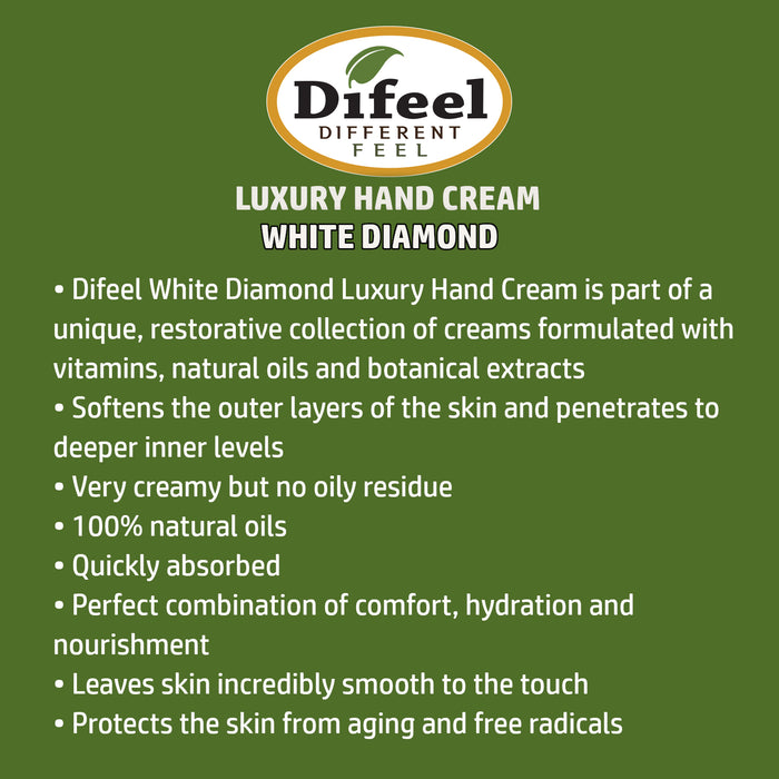 Difeel Luxury Moisturizing Hand Cream - White Diamond 1.4 oz. (12-Pack)