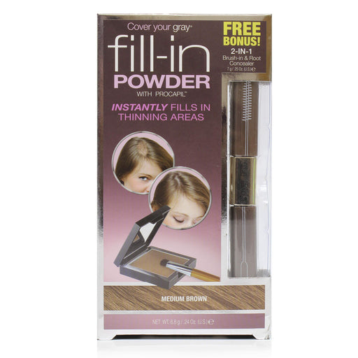Cover Your Gray Fillin Powder- Medium Brown w/Bonus2in1 Brushin & Root Concealer