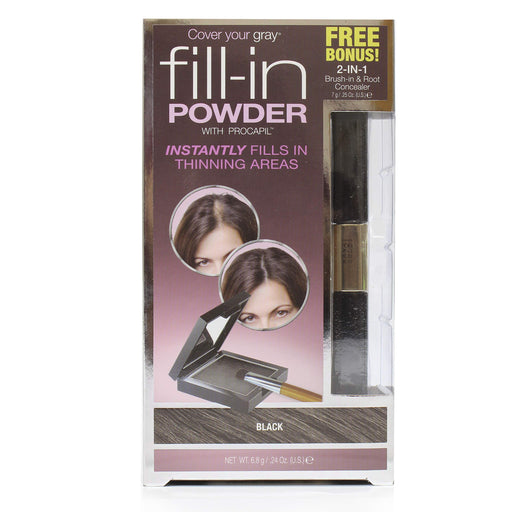 Cover Your Gray Fill in Powder - Black w/ Bonus 2-in-1 Brush-in & Root Concealer