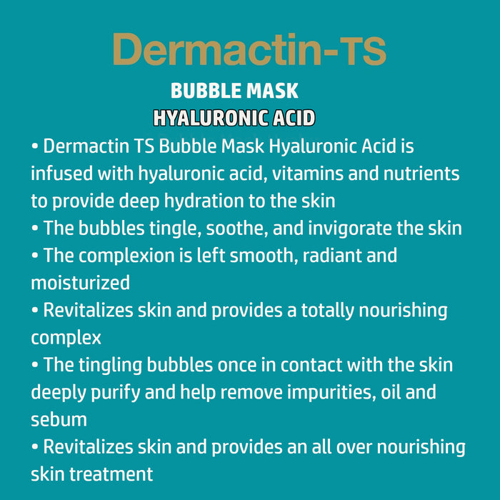 Dermactin-TS Rejuvenating Bubble Hyaluronic Acid Sheet Mask 2PK