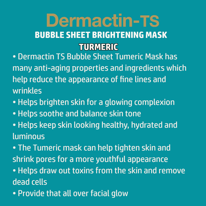 Dermactin-TS Brightening Turmeric Bubbling Sheet Mask