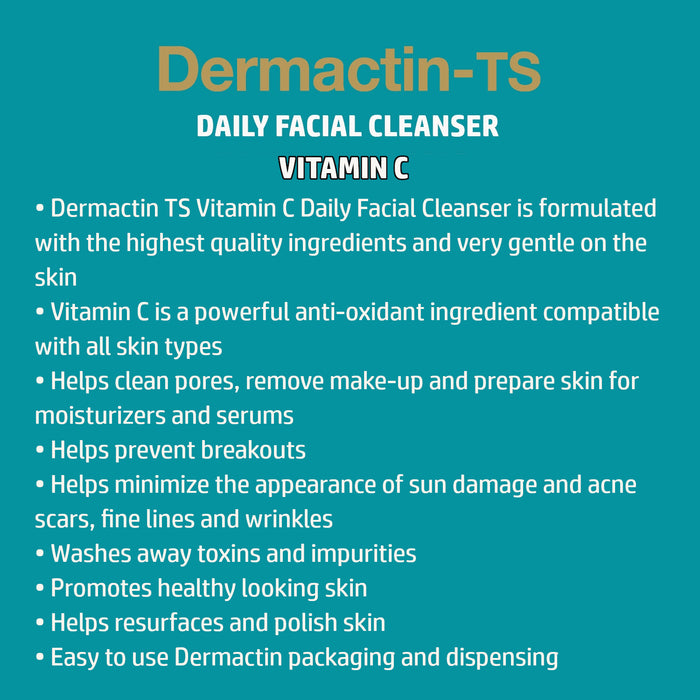 Dermactin-TS Daily Facial Cleanser w/Vitamin C 5.85oz 3PK