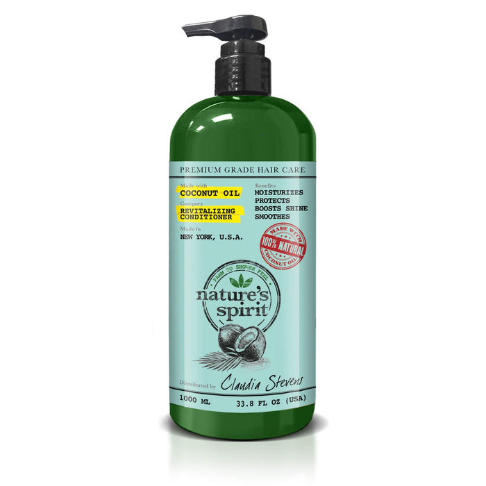 Nature's Spirit Coconut Shampoo 33.8 ounce, Conditioner 33.8 ounce, Hair Mask 8 ounce and Hair Oil 8 ounce (4-Piece Set)