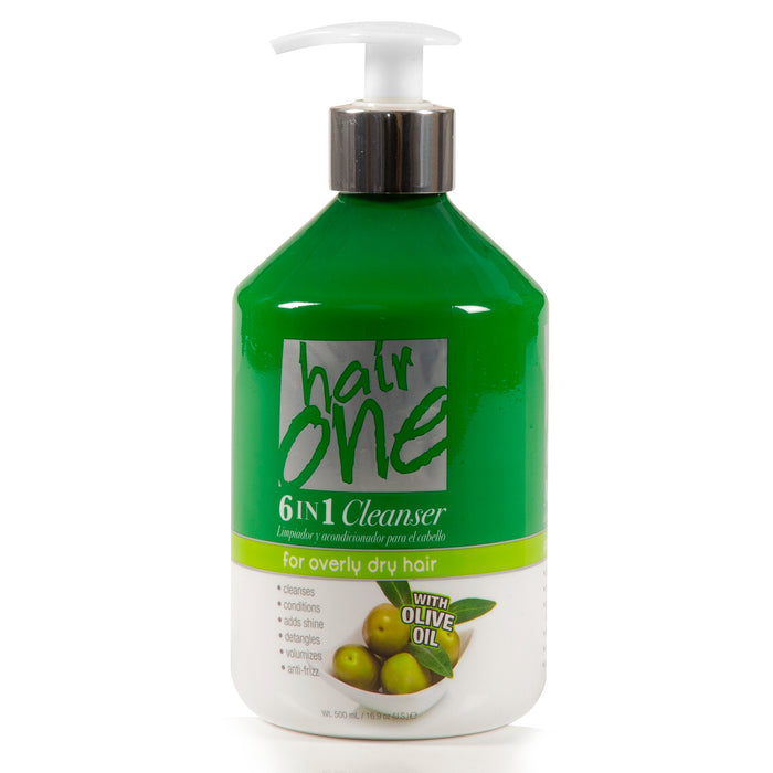 Hair One 6 In 1 Cleanser with Olive Oil For Overly Dry Hair 16.9 oz.