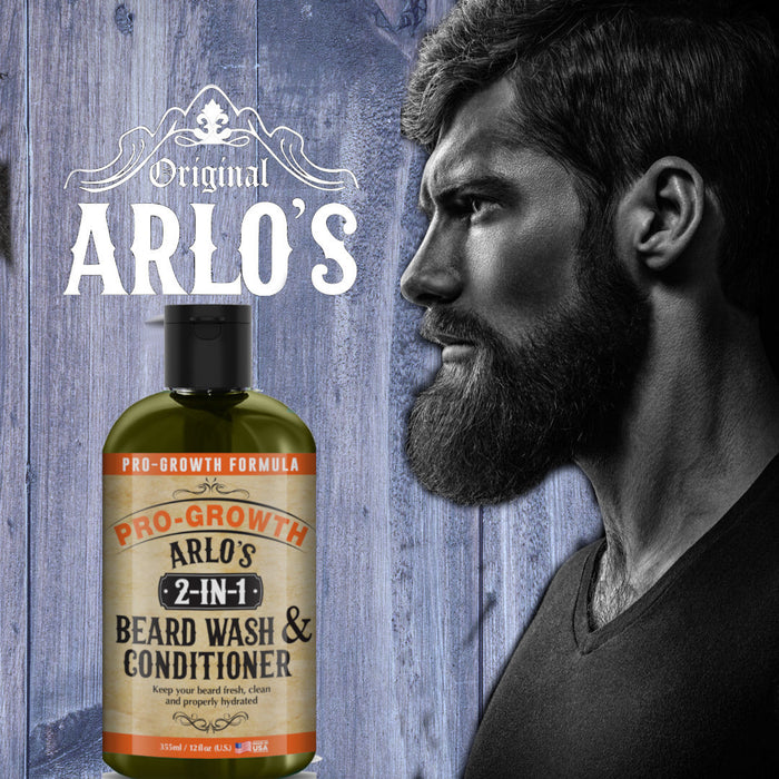 Arlo's 2-in-1 Beard Wash and Conditioner 12 oz. - Pro Growth Formula