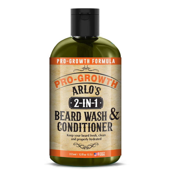 Arlo's 2-in-1 Beard Wash and Conditioner 12 oz. - Pro Growth Formula (3-PACK)