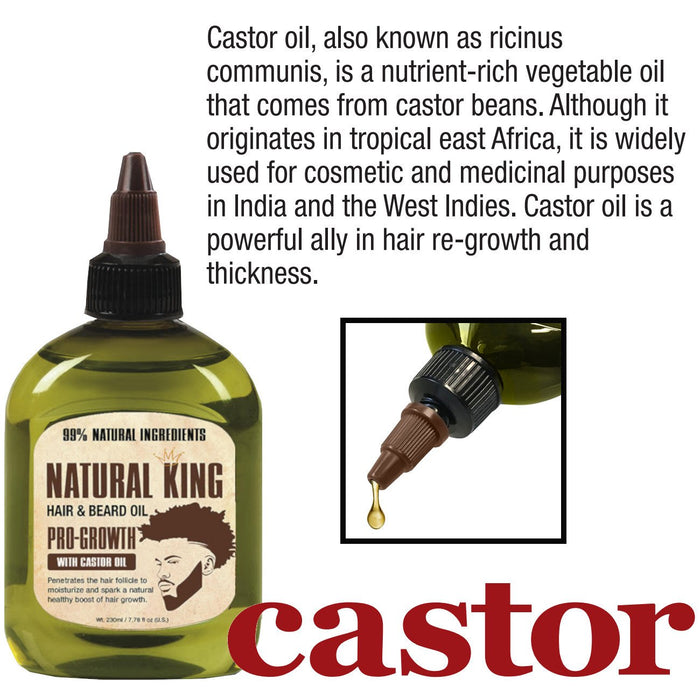 Natural King Pro-growth Castor Hair & Beard Oil 2.5 oz.