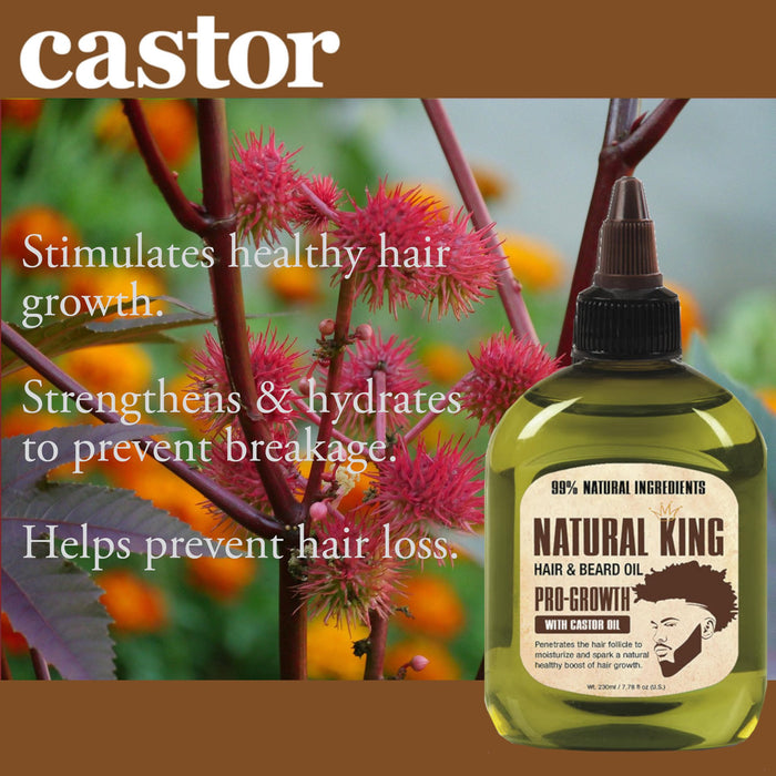Natural King Pro-growth Castor Hair & Beard Oil 2.5 oz.