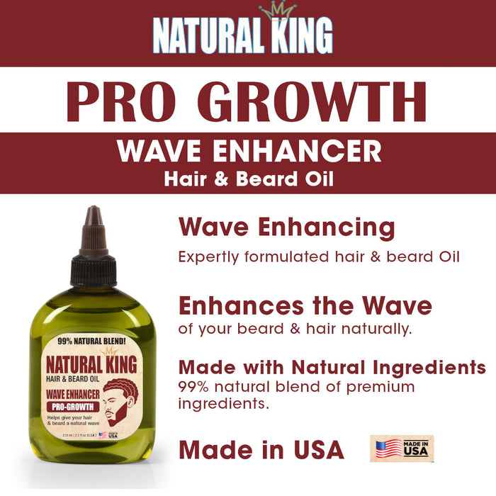 Natural King Wave Enhancer Pro-Growth Hair & Beard Oil 7 oz.