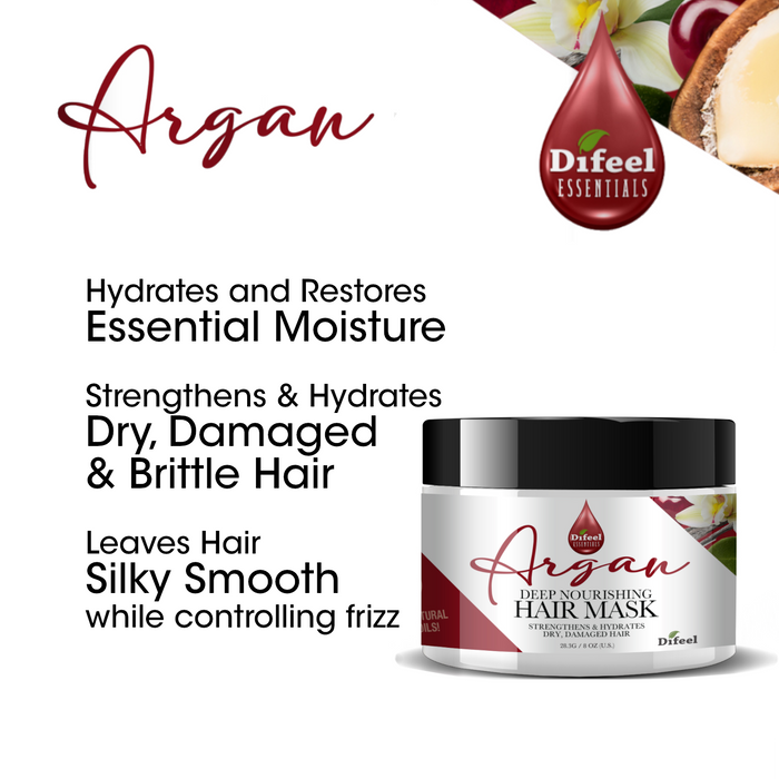 Difeel Essentials Deep Nourishing Argan Hair Mask 8 oz.
