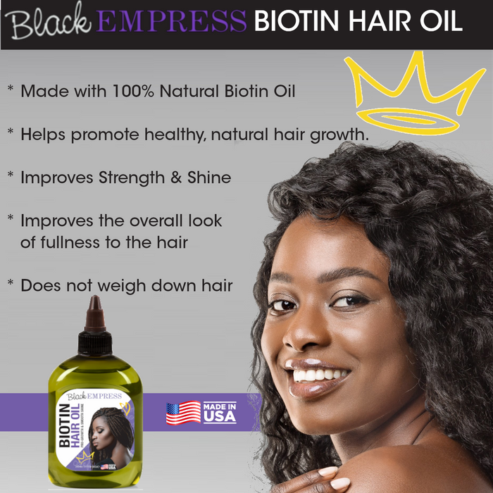 Black Empress Biotin Hair Oil 2.5 oz. - Smooth & Shine Pro-Growth Hair Oil