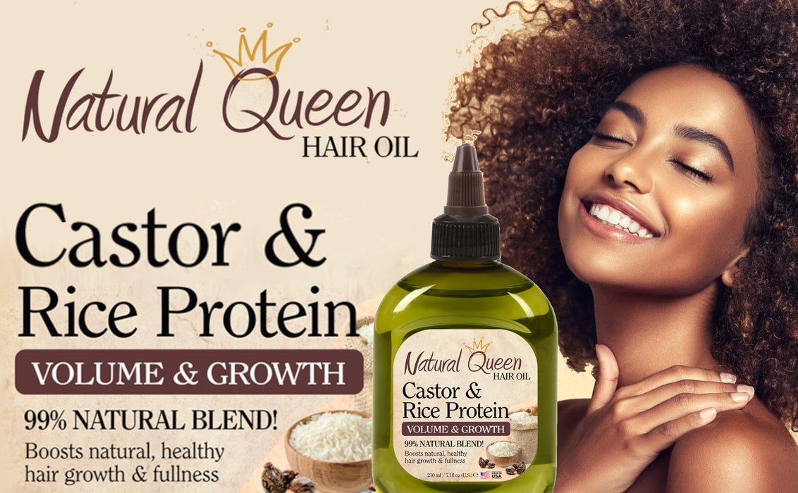 Natural Queen Volume & Growth - Castor Rice Protein Hair Oil 7.1 oz
