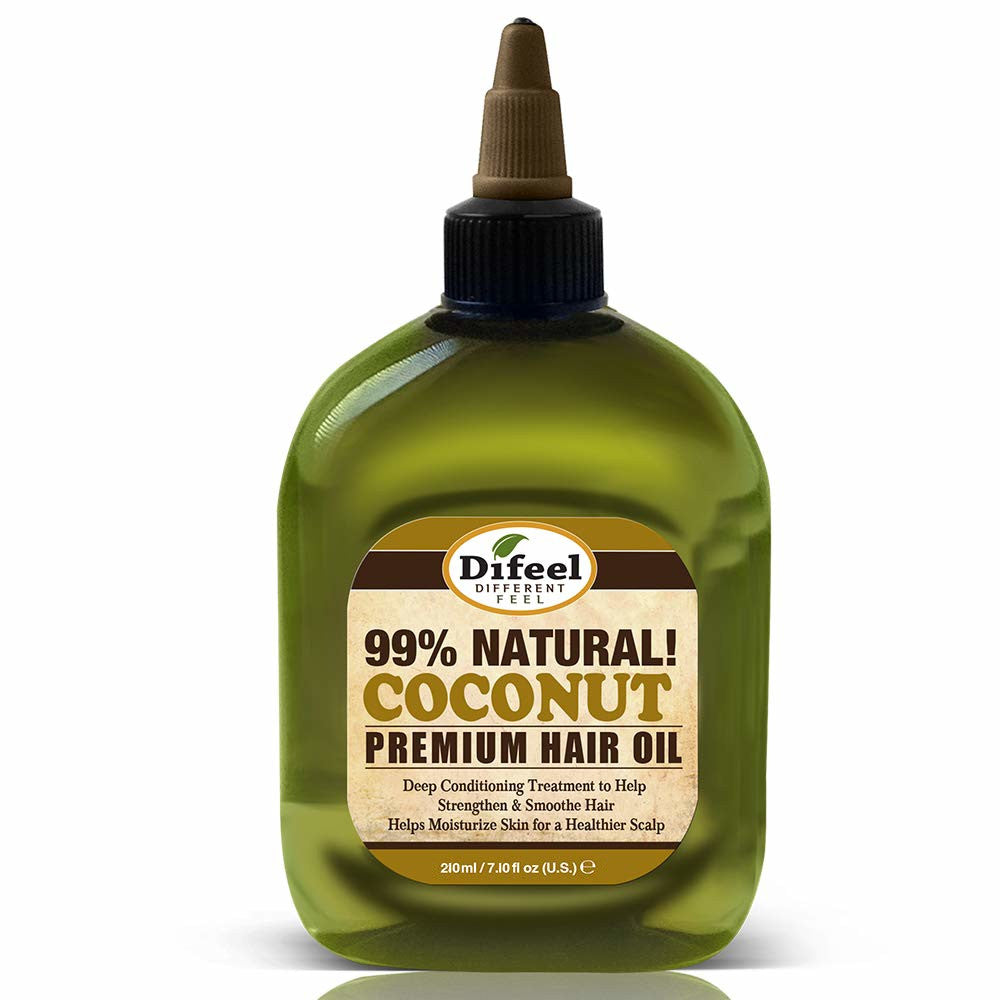Difeel Premium Natural Hair Oil - Coconut Oil 7.1 oz. (PACK OF 4)