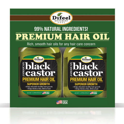 Difeel Superior Growth Jamaican Black Castor Premium Hair Oil 7.1 oz. - Deluxe 2-PC Gift Set