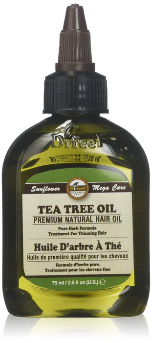 Difeel Premium Natural Hair Oil- Tea Tree Oil- Dry Scalp 2.5oz 6PK