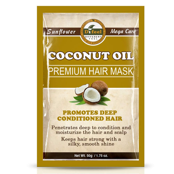 Difeel Premium Deep Conditioning Hair Mask- Coconut Oil 1.75oz 2PK
