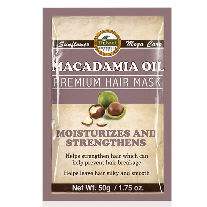 Difeel Premium Deep Conditioning Hair Mask- Macadamia Oil 1.75oz 2PK