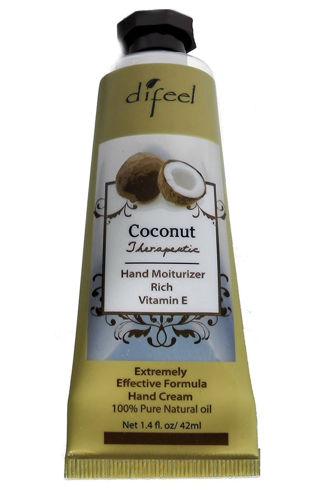 Difeel Therapeutic Moisturizing Hand Cream w/Coconut Oil 1.4oz 3PK