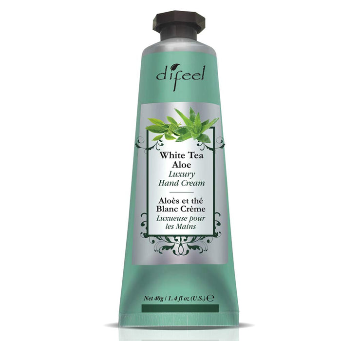 Difeel Hand Cream- White Tea & Aloe 100% Natural Oil & Vitamin E 1.4oz 6PK