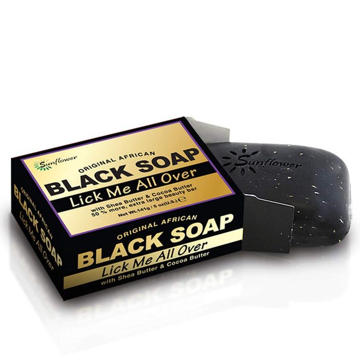 Difeel African Black Soap- Lick Me All Over w/Shea & Cocoa Butter 5oz 6PK