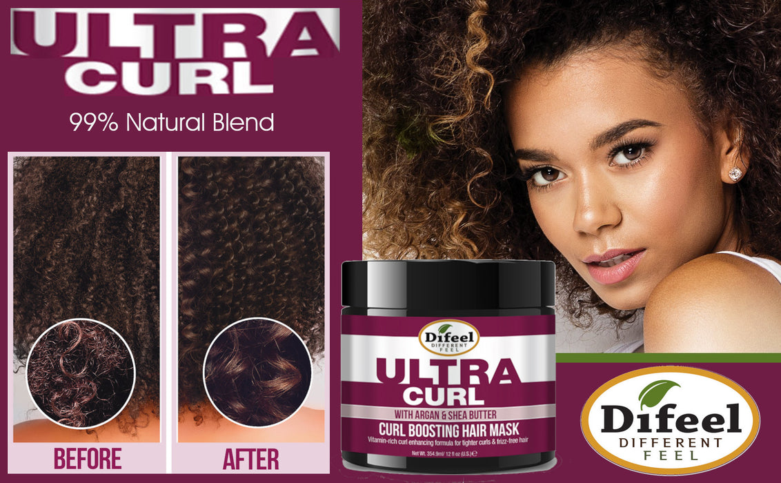 Difeel Ultra Curl with Argan & Shea Butter - Curl Boosting Hair Mask 12 oz.