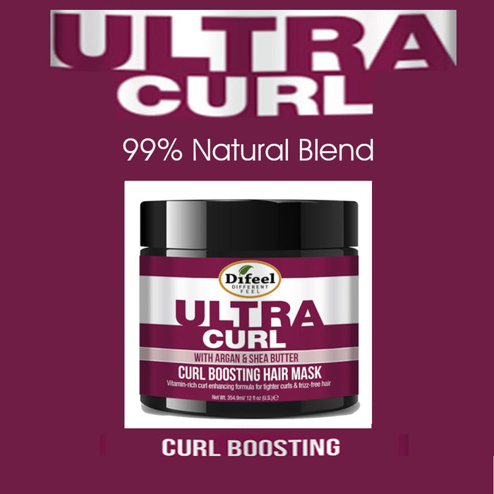 Difeel Ultra Curl with Argan & Shea Butter - Curl Boosting Hair Mask 12 oz.