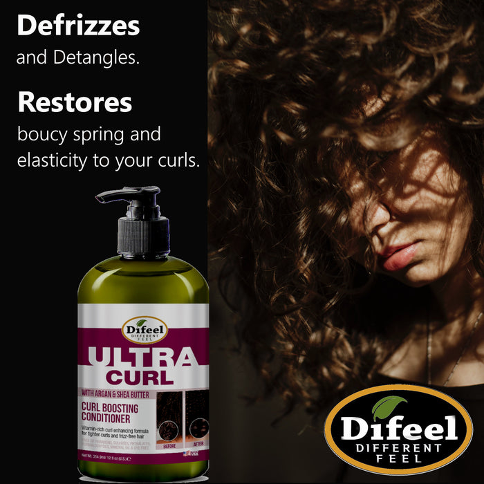 Difeel Ultra Curl with Argan & Shea Butter - Curl Boosting Conditioner 12 oz.