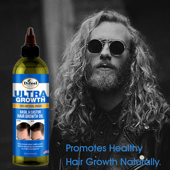 Difeel Mens Ultra Growth 3PC Hair Growth Shampoo, Condition & Treatment Set
