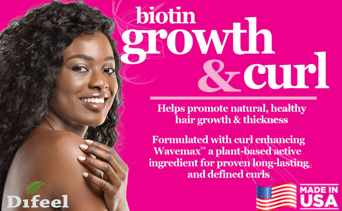 Difeel Biotin Growth & Curl Hot Oil Treatment 7.1 oz. - Deluxe 2-PC Gift Set