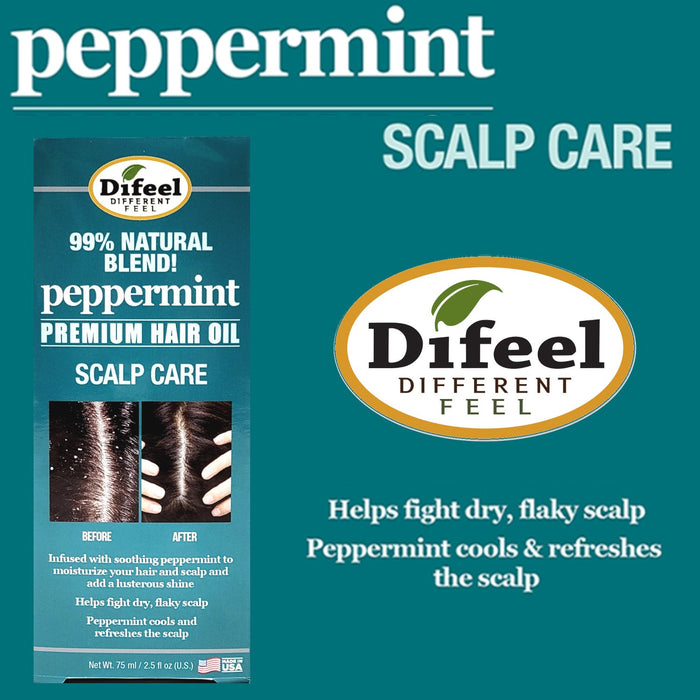 Difeel Peppermint Scalp Care Hair Oil 2.5 oz.