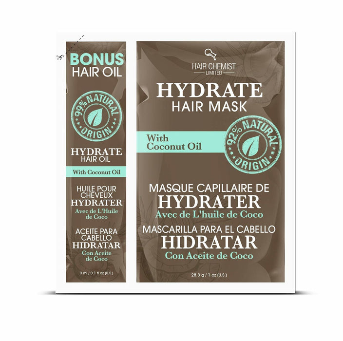 Hair Chemist Hydrate Hair Mask with Coconut Oil Packette 1 oz. (6-PACK)