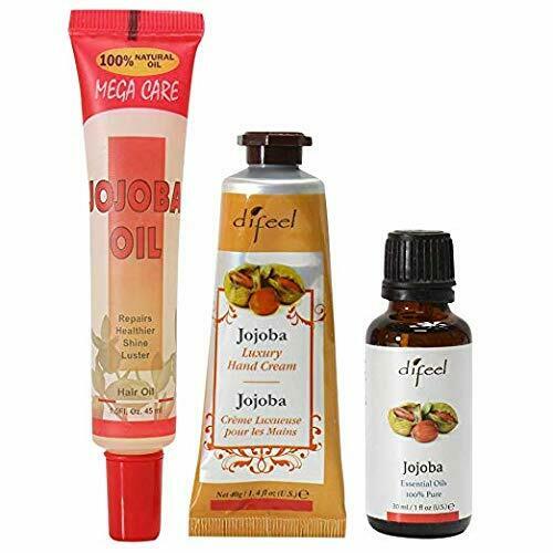 Difeel Hair, Hand & Essential Oil- Jojoba Oil 3PC Set:- Thinning Hair
